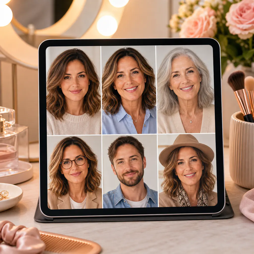 Aging-Filter und Wie-sehe-ich-aus-Bilder mit verschiedenen Looks