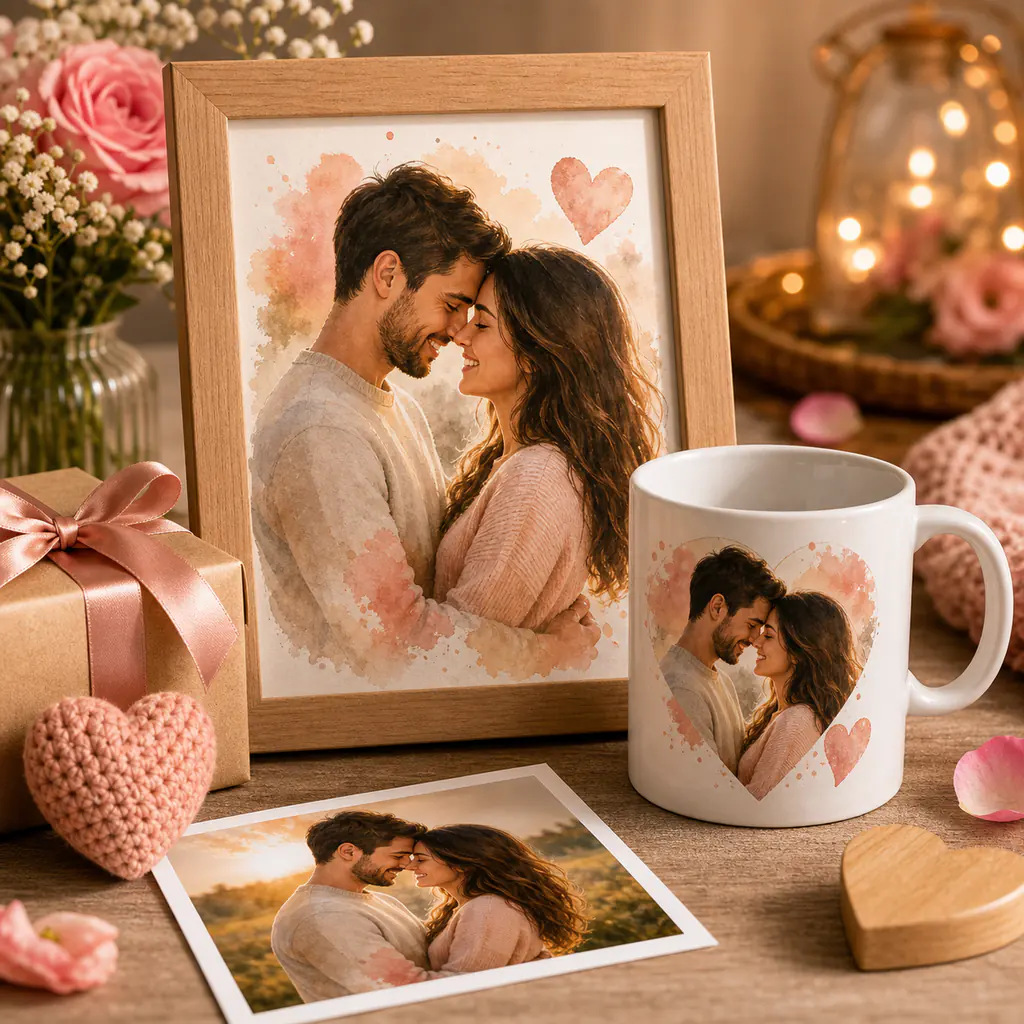 Personalisierte Geschenke aus Fotos mit Tasse und Bilderrahmen als Geschenkidee