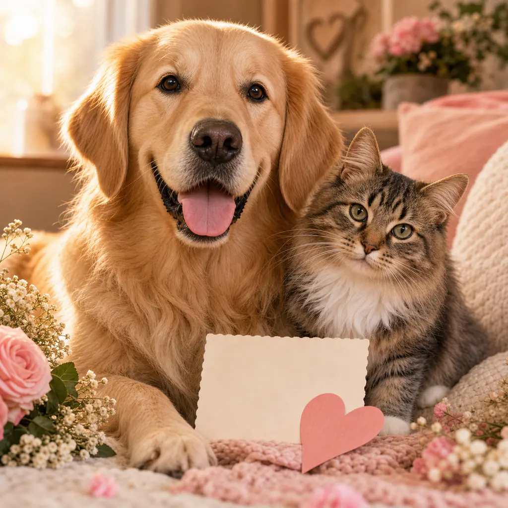 Haustierbilder erstellen mit Hund und Katze als liebevolles Bild